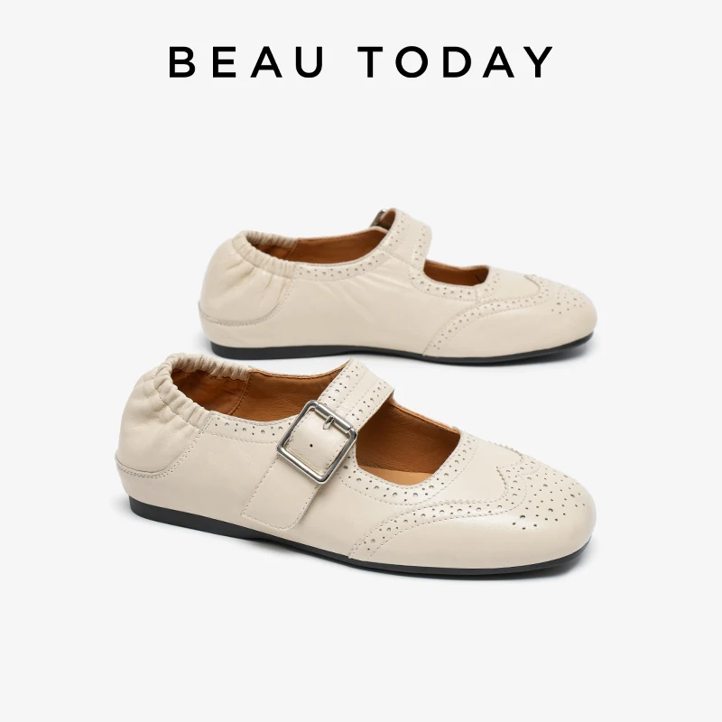 BEAUTODAY Retro Mary Janes Women Sheepskin Leather Buckle Strap Waxing Round Toe Solid Color Ladies Shoes Handmade 28765
BEAUTODAY Retro Mary Janes Women Sheepskin Leather Buckle Strap Waxing Round Toe Solid Color Ladies Shoes Handmade 28765