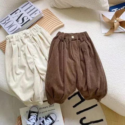 Boys Casual Pants Long Trousers Cotton 2025 Brown Spring Autumn Baby's Kids Pants High Quality Children's Clothing