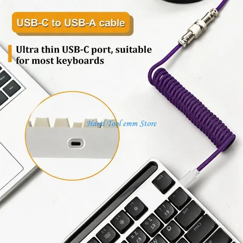 H37F Colorful Braided USB A To C Cable For Customs Keyboards Features Stretchable Coils And Stable Transfer
H37F Colorful Braided USB A To C Cable For Customs Keyboards Features Stretchable Coils And Stable Transfer