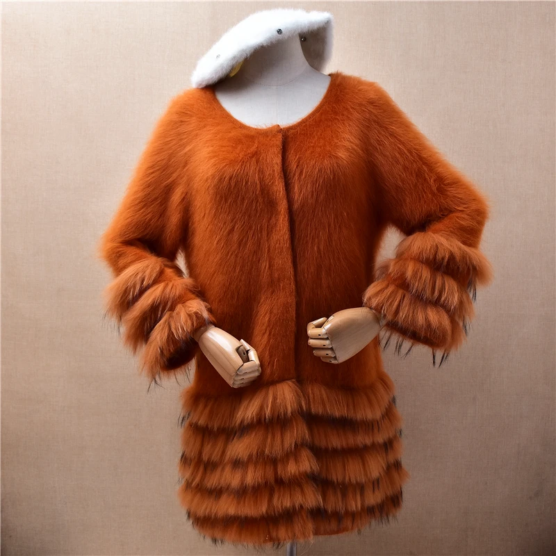 Ladies Women Autumn Winter Clothing Hairy Mink Cashmere Knitted Fur Sleeves Slim Medium Long Sweater Jacket Coat Pull Tops
Ladies Women Autumn Winter Clothing Hairy Mink Cashmere Knitted Fur Sleeves Slim Medium Long Sweater Jacket Coat Pull Tops