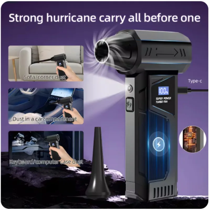 Мощный воздуходувка 130000 об/мин турбоструйный вентилятор бесщеточный пылесос для ПК/клавиатуры/дома/автомобиля очистка воздуходувка
Мощный воздуходувка 130000 об/мин турбоструйный вентилятор бесщеточный пылесос для ПК/клавиатуры/дома/автомобиля очистка воздуходувка