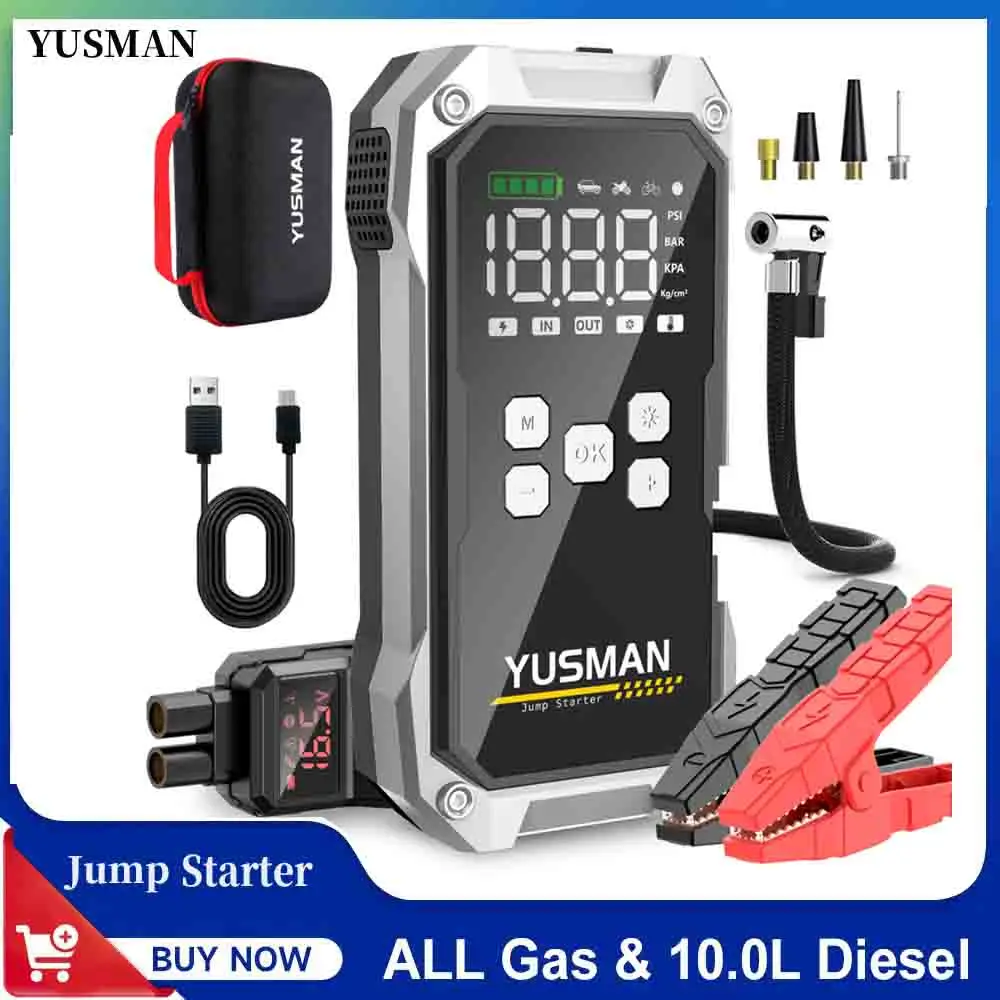 4000A/5000A Car Jump Starter Car Wireless Tire Inflator Pump Air Compressor Power Bank Potable Battery Starting Fast Charging
4000A/5000A Car Jump Starter Car Wireless Tire Inflator Pump Air Compressor Power Bank Potable Battery Starting Fast Charging