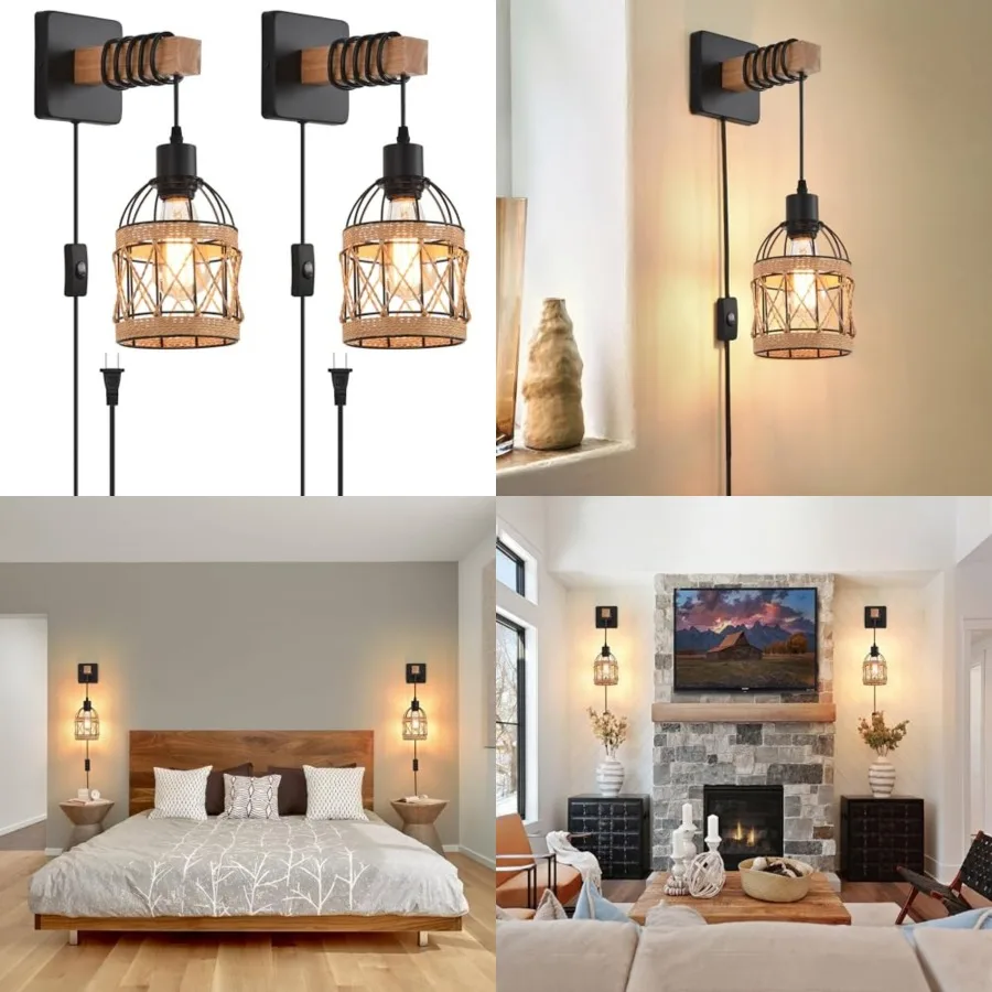 Rusti Wll Sons ixturs with or, Indoor Vintage Rattan Wall Light Industrial Lamp Fixture Farmhouse Metal Sconces Light for Bedro
Rusti Wll Sons ixturs with or, Indoor Vintage Rattan Wall Light Industrial Lamp Fixture Farmhouse Metal Sconces Light for Bedro