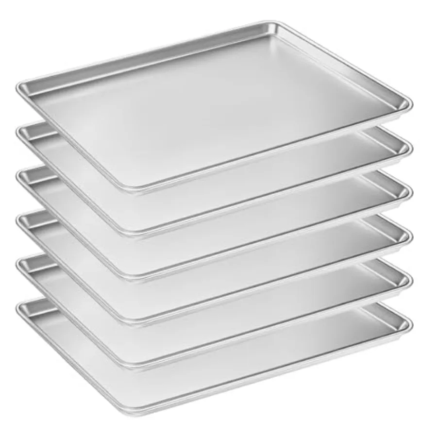 6 Pack Half Size Baking Sheet Pan Set Aluminum Commercial Quality Cookie Sheet for Baking or Roasting Large Thick Baking Tray P
6 Pack Half Size Baking Sheet Pan Set Aluminum Commercial Quality Cookie Sheet for Baking or Roasting Large Thick Baking Tray P