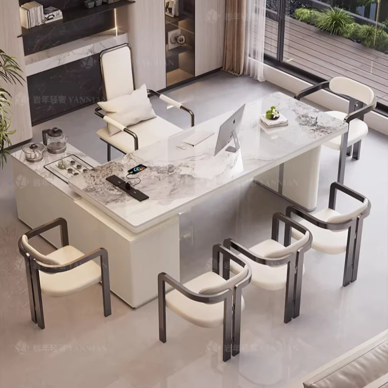 Multi-Functional Corner Tea Desk with Storage Sintered Stone Top Executive Computer Desk Modern high-end Office Furniture
Multi-Functional Corner Tea Desk with Storage Sintered Stone Top Executive Computer Desk Modern high-end Office Furniture