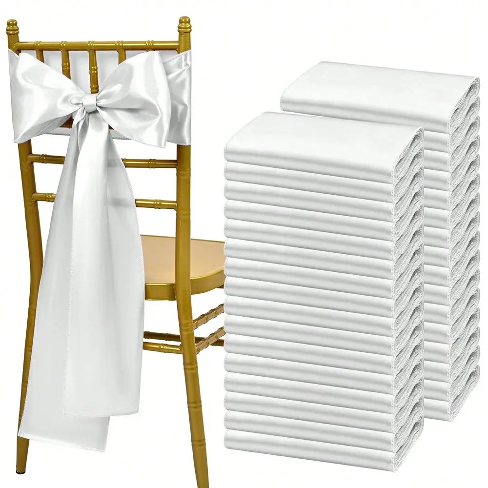 Shiny Silver Chair Sash Ties 120 Pieces Satin Bows Reusable Decoration For Various Parties And Events
Shiny Silver Chair Sash Ties 120 Pieces Satin Bows Reusable Decoration For Various Parties And Events