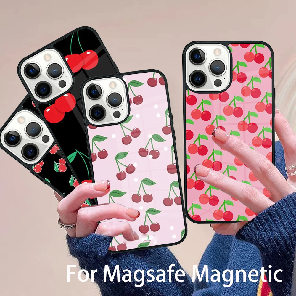 Black Pink Cherry Phone Case Magesafe Magnetic Wireless Charge Cover For IPhone 16 11 12 13 14 15 Pro Max Plus Mini 
Black Pink Cherry Phone Case Magesafe Magnetic Wireless Charge Cover For IPhone 16 11 12 13 14 15 Pro Max Plus Mini