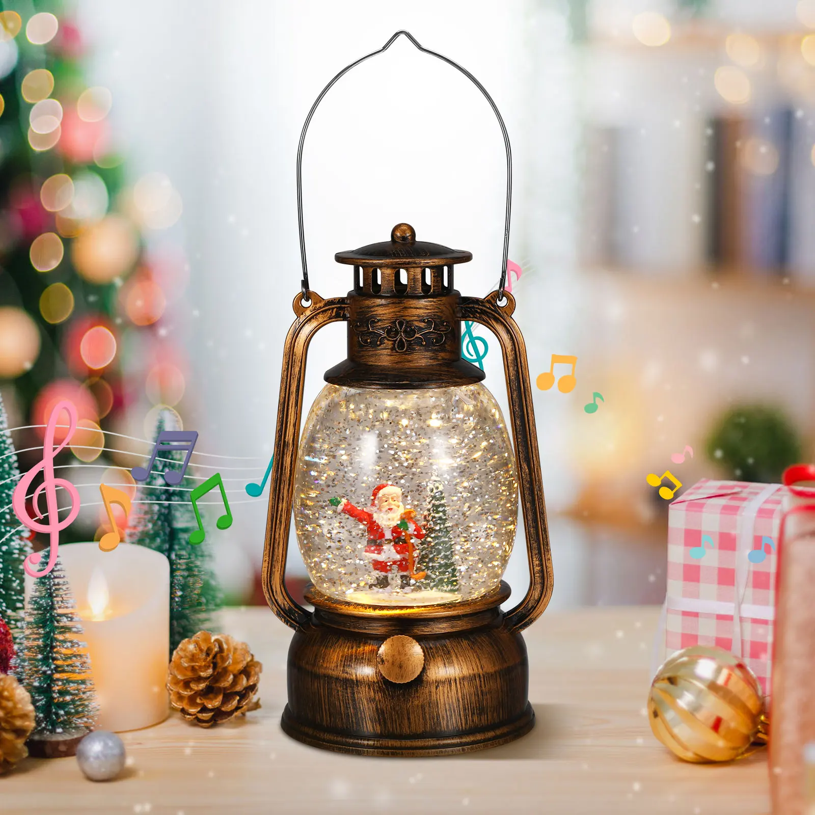 Musical Snow Globe Lantern Christmas Decoration Santa Glitter Lighted Holiday Indoor Party Accent Usb Operated
Musical Snow Globe Lantern Christmas Decoration Santa Glitter Lighted Holiday Indoor Party Accent Usb Operated