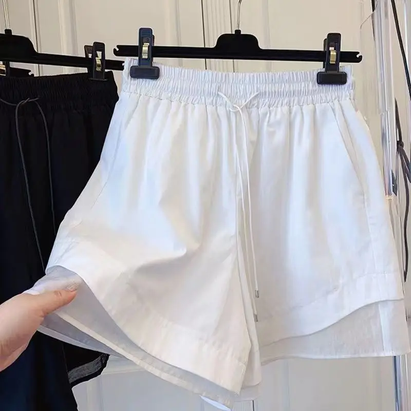 Summer New Elastic Waist Solid Loose Plus Size All-match Sports Shorts Lacing Patchwork Shorts Casual Fashion Women Clothing
Summer New Elastic Waist Solid Loose Plus Size All-match Sports Shorts Lacing Patchwork Shorts Casual Fashion Women Clothing