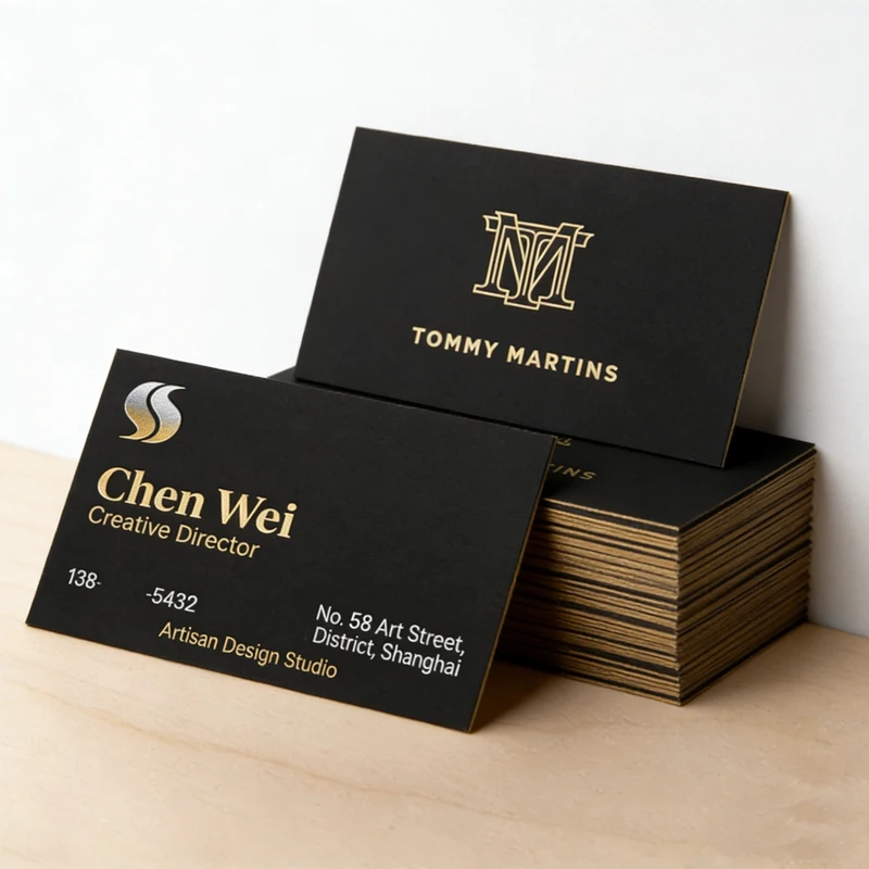 Custom Gold Foil Stamping Business Cards, 500gsm Black Business Cards Silver Gold Logo,Personalized Golden Edge Business Card
Custom Gold Foil Stamping Business Cards, 500gsm Black Business Cards Silver Gold Logo,Personalized Golden Edge Business Card