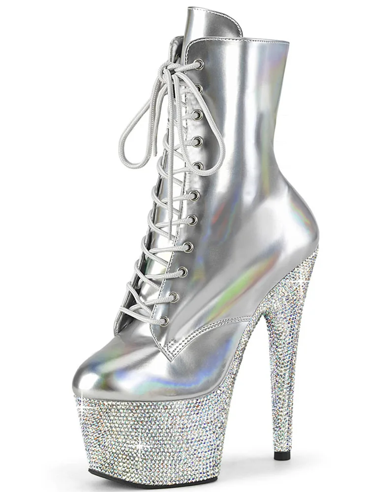 Exotic Round Toe Rhinestone Sexy 17cm Platform Pole Dance Glitter Womens Ankle Boot Gothic Pole Dance Shoes Stripper High Heels
Exotic Round Toe Rhinestone Sexy 17cm Platform Pole Dance Glitter Womens Ankle Boot Gothic Pole Dance Shoes Stripper High Heels