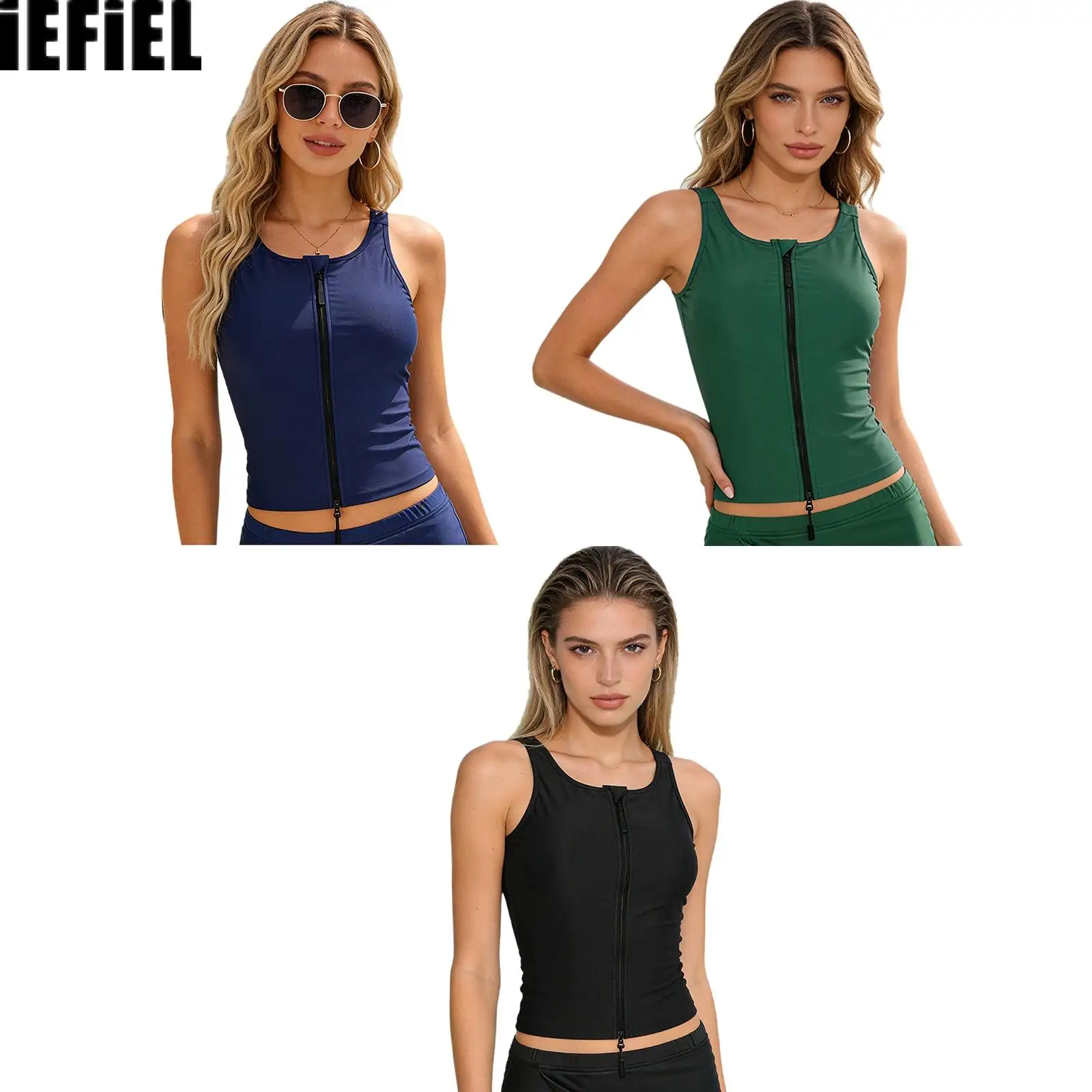 Women Zip Front Adaptive Swim Tank Top Sleeveless Press Button Shoulder Straps Swimming Vest with Removable Chest Pads Swimwear
Women Zip Front Adaptive Swim Tank Top Sleeveless Press Button Shoulder Straps Swimming Vest with Removable Chest Pads Swimwear