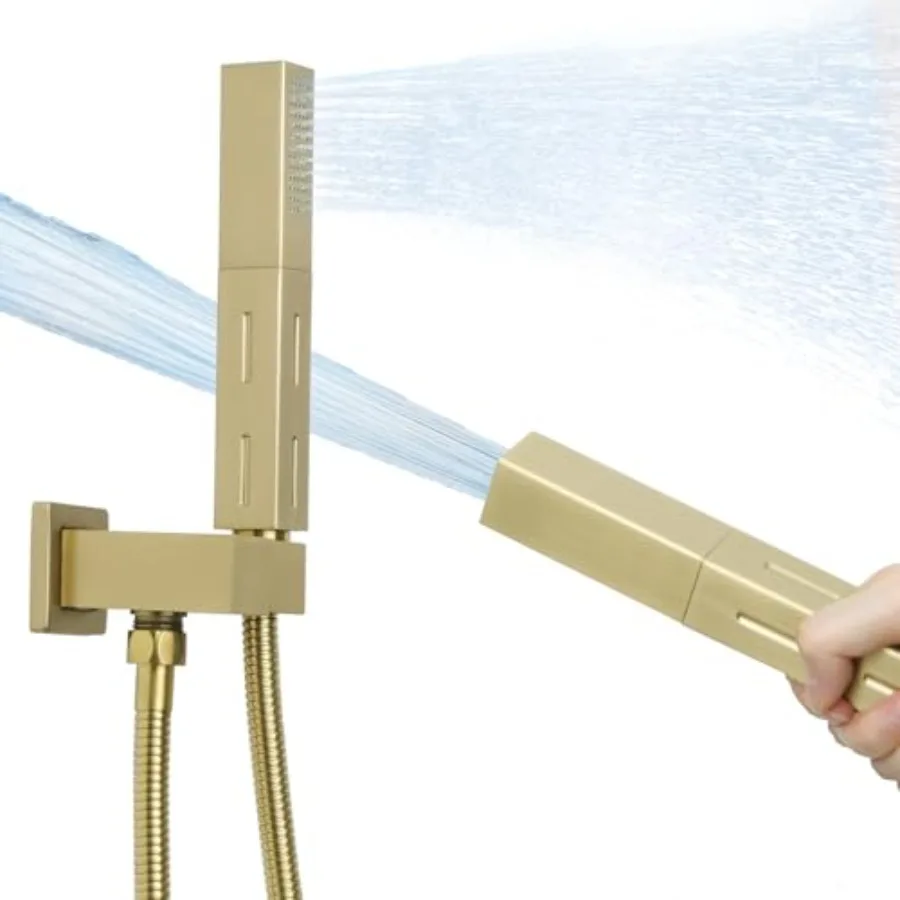 2 Settings Models Handheld Shower Head Sprayer High-Pressure with 59" Long Flexible Hose Square 2 in1 Solid Brass Adjustable Sh
2 Settings Models Handheld Shower Head Sprayer High-Pressure with 59" Long Flexible Hose Square 2 in1 Solid Brass Adjustable Sh