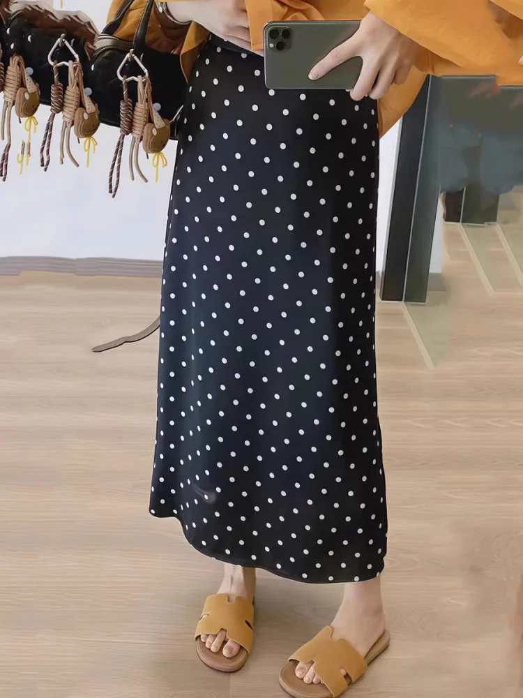 Bla Polka Dot Midi Skirt Women's Summer Design Sensation Small ence Slimming Split A-Line Skirt Commute Sun Protection
Bla Polka Dot Midi Skirt Women's Summer Design Sensation Small ence Slimming Split A-Line Skirt Commute Sun Protection