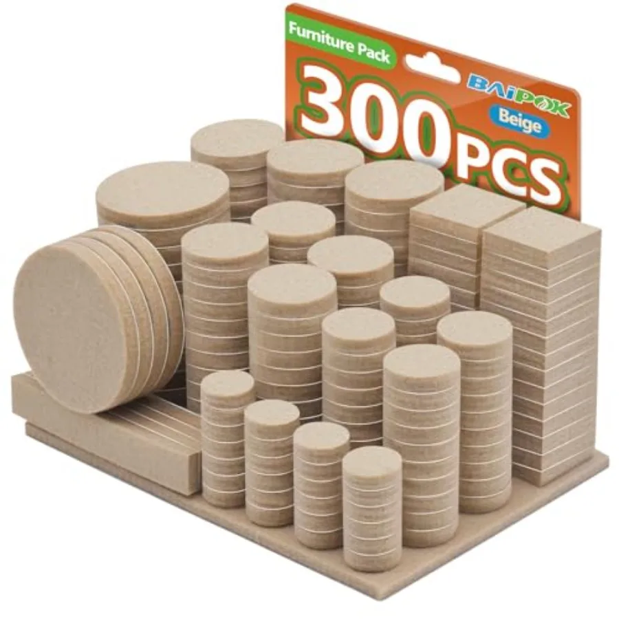 Furniture Pads 300 Pack Premium Furniture Felt Pads Beige,Huge Quantity Self Adhesive Anti Scratch Floor Protector for Furnitur
Furniture Pads 300 Pack Premium Furniture Felt Pads Beige,Huge Quantity Self Adhesive Anti Scratch Floor Protector for Furnitur