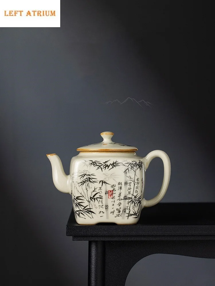 175ML Black Bamboo Ru Kiln Teapot Pot Teapot Vintage Tea Brewing Kettle With Ball Hole Tea Items Pot For Tea Tea Maker
175ML Black Bamboo Ru Kiln Teapot Pot Teapot Vintage Tea Brewing Kettle With Ball Hole Tea Items Pot For Tea Tea Maker