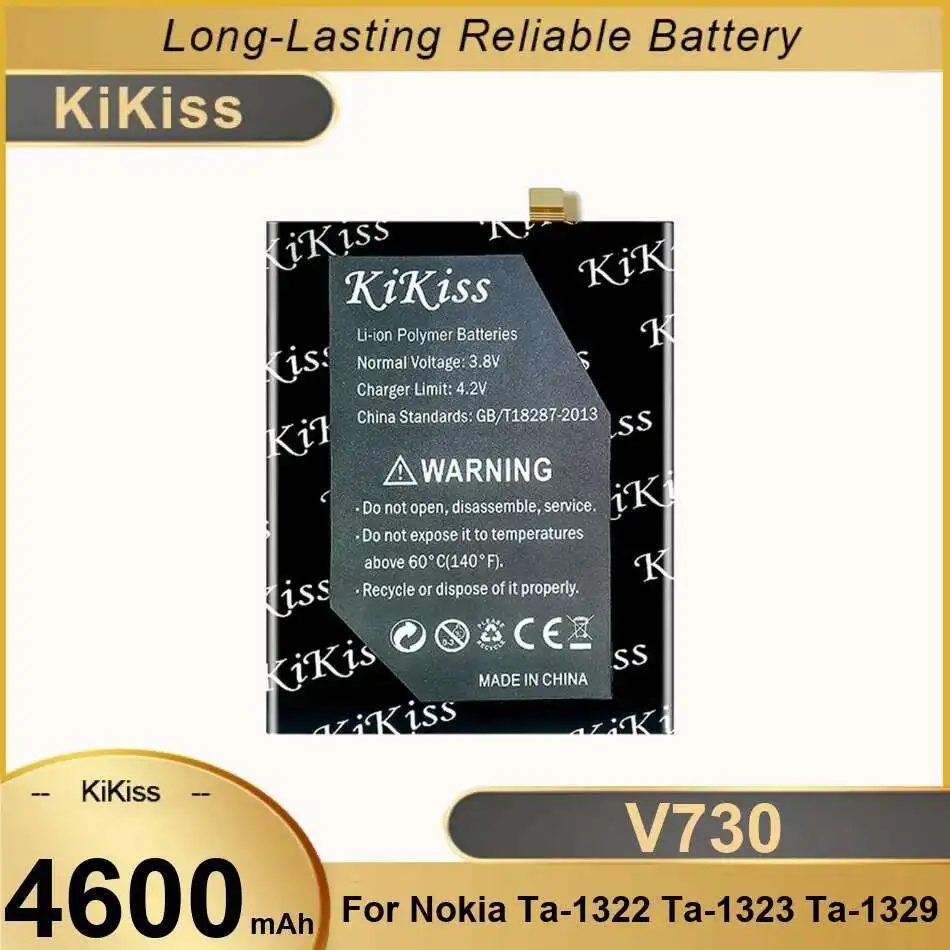 V730 4600mAh For Nokia TA-1322 TA-1323 TA-1329 Mobile Phone Battery Reliable Power
V730 4600mAh For Nokia TA-1322 TA-1323 TA-1329 Mobile Phone Battery Reliable Power