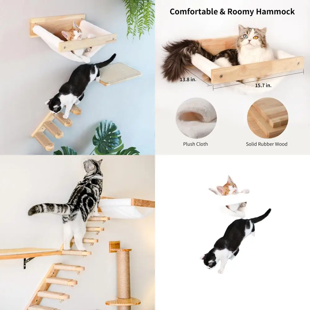 3-Pack Wooden Cat Wall Shelves for Sleeping, Play, Climbing, and Lounging
3-Pack Wooden Cat Wall Shelves for Sleeping, Play, Climbing, and Lounging