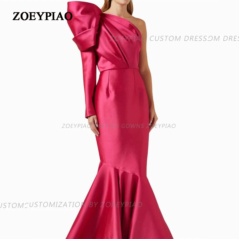 Elegant Hot Pink Mermaid Prom Gowns Floor-Length One Shoulder/Sleeve Evening Dress Party Gowns 2023 Satin Custom Dresses
Elegant Hot Pink Mermaid Prom Gowns Floor-Length One Shoulder/Sleeve Evening Dress Party Gowns 2023 Satin Custom Dresses