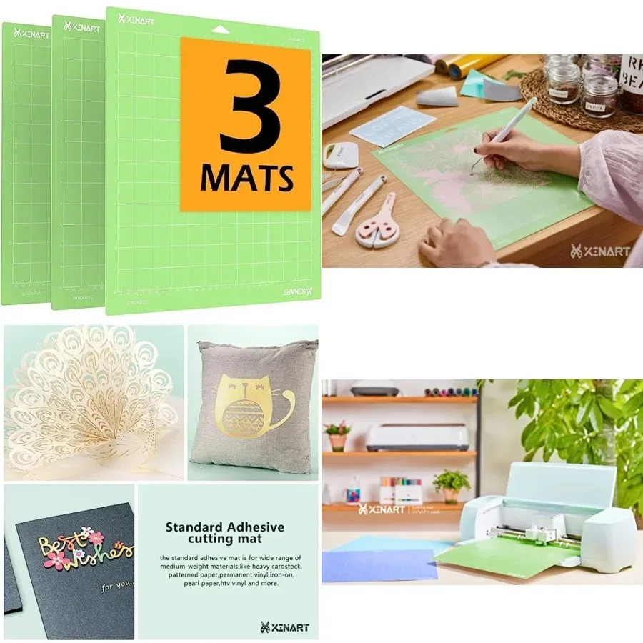 Cutting Mats for Cricut Maker 3, Explore 3, Maker, Air 2, 12x12 inch 3 Mats Standard Sticky Grip 12x12 Green Replacement Cut Ma
Cutting Mats for Cricut Maker 3, Explore 3, Maker, Air 2, 12x12 inch 3 Mats Standard Sticky Grip 12x12 Green Replacement Cut Ma