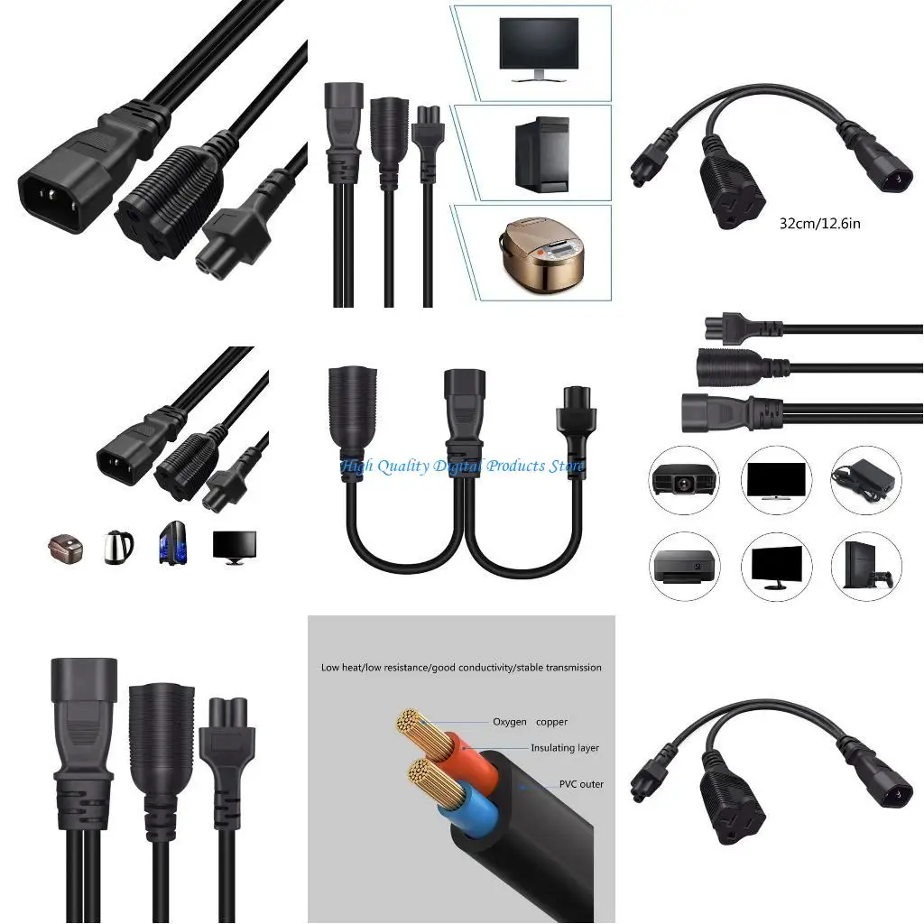 U2JE IEC320 C14 to C5 + 5-20R Power Cable,C14 Male to C5 + 5-20R Female Y Splitter Conversion Cable for Printers
U2JE IEC320 C14 to C5 + 5-20R Power Cable,C14 Male to C5 + 5-20R Female Y Splitter Conversion Cable for Printers