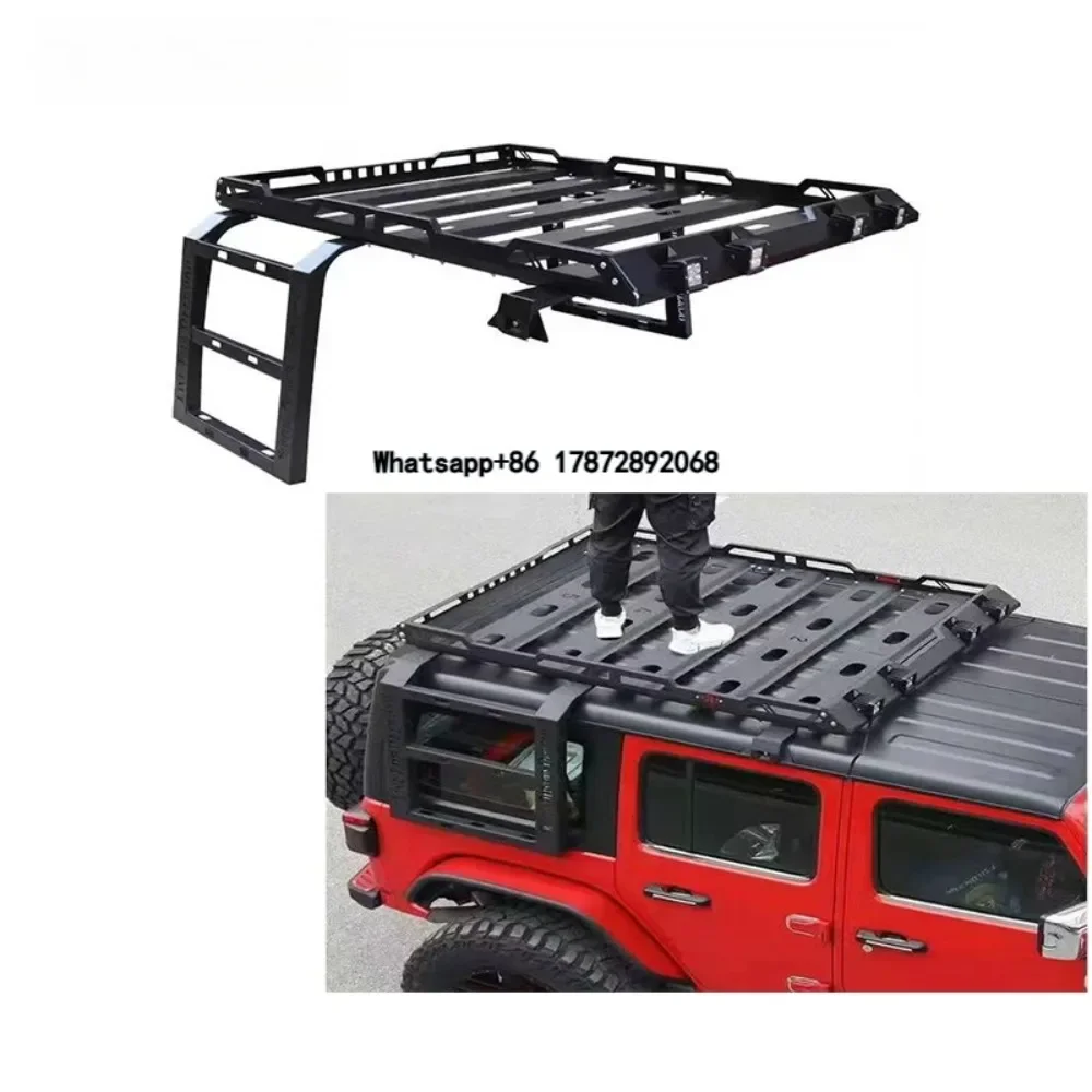 2/4-Door LED Light Iron Roof Rack for Wrangler JK JL JT BJ40 Climbing Ladder Cargo Basket Steel Material
2/4-Door LED Light Iron Roof Rack for Wrangler JK JL JT BJ40 Climbing Ladder Cargo Basket Steel Material
