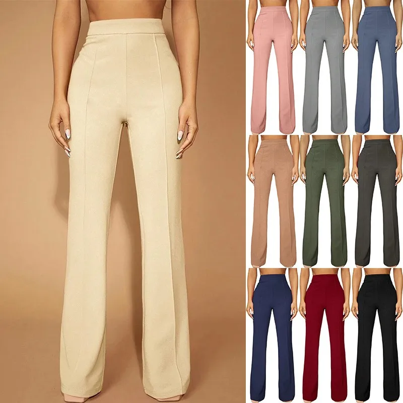Summer Women's Full Length Wide Leg Pants High Waist Solid Color Front Pleat Tailored Fit Elegant Slacks Beige Navy Blue Black
Summer Women's Full Length Wide Leg Pants High Waist Solid Color Front Pleat Tailored Fit Elegant Slacks Beige Navy Blue Black
