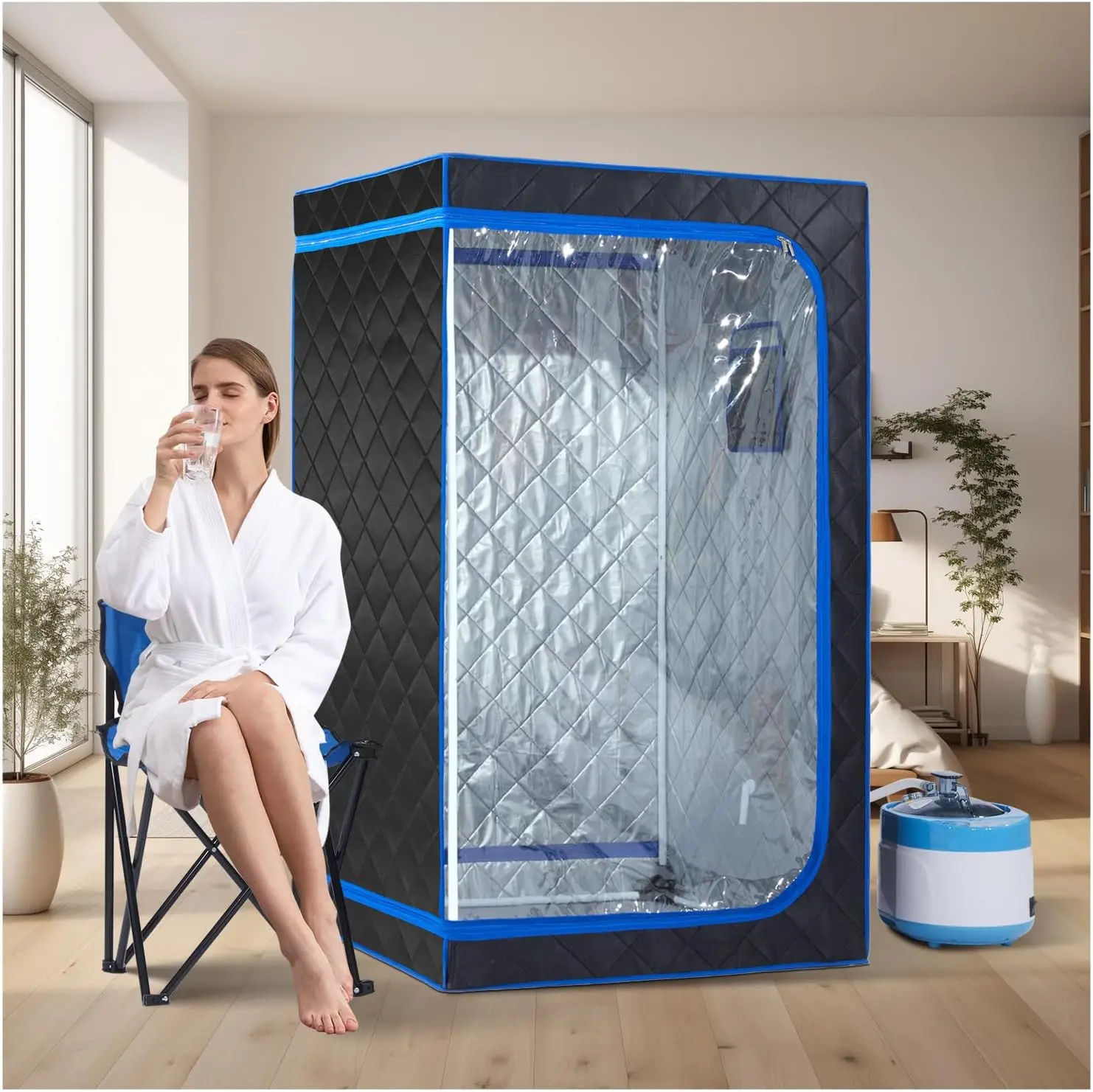 Portable Full Body Steam Sauna Kit with Remote, Timer & Foldable Chair for Home Relaxation
Portable Full Body Steam Sauna Kit with Remote, Timer & Foldable Chair for Home Relaxation