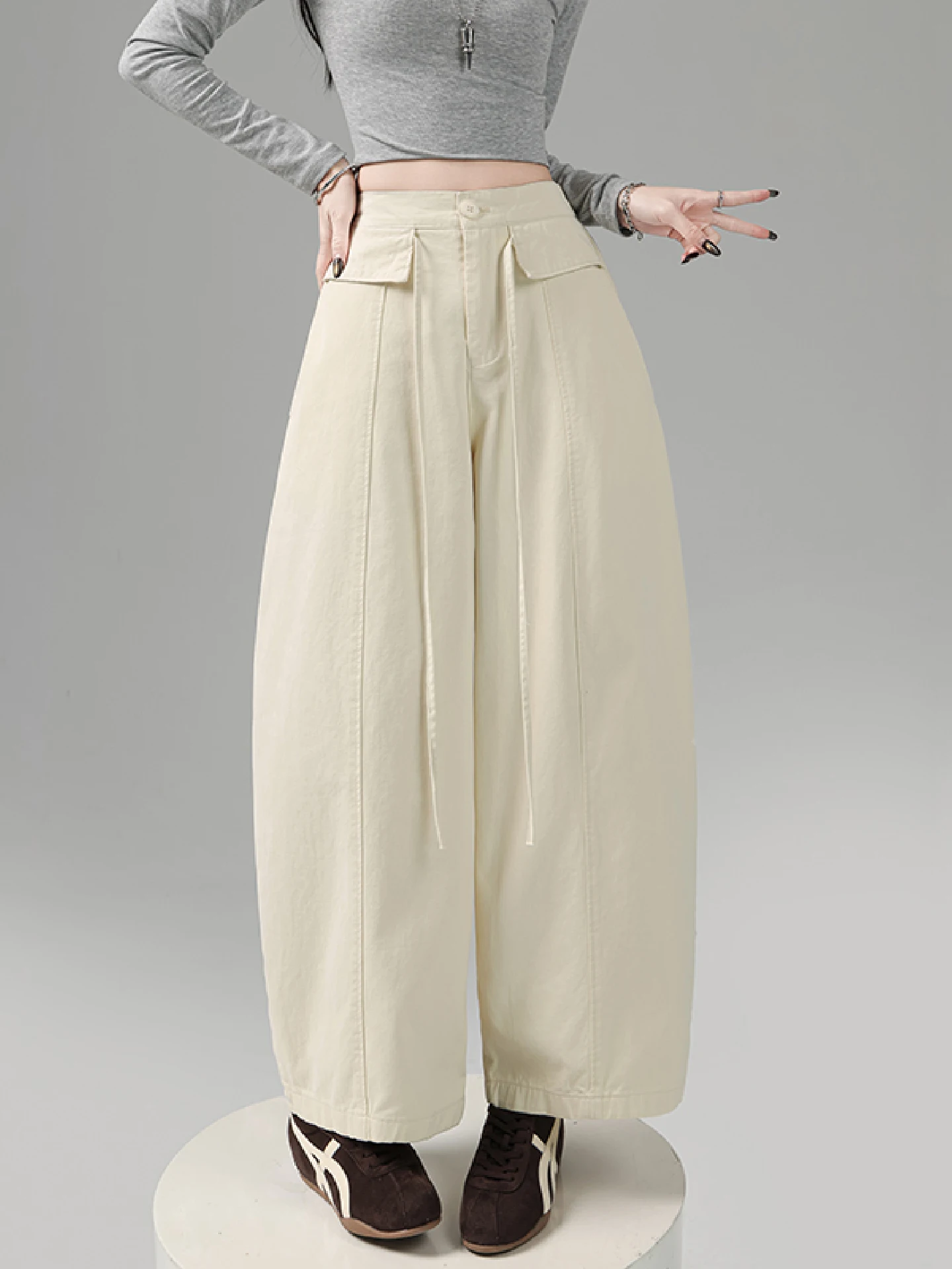High Waist Wide Leg Pants Women's Spring Autumn Faion Balloon Wa Cotton Harlan Pants Straight Cut Casual Trousers
High Waist Wide Leg Pants Women's Spring Autumn Faion Balloon Wa Cotton Harlan Pants Straight Cut Casual Trousers