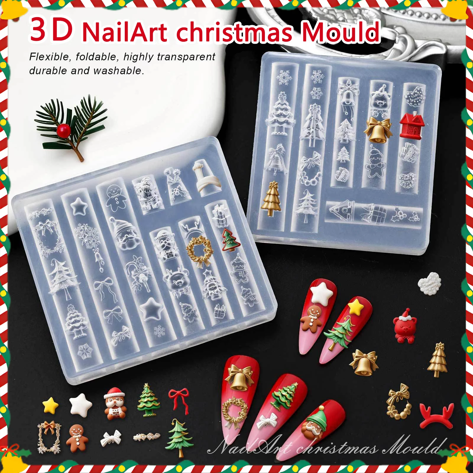Горячая распродажа! 3D рождественская силиконовая форма для ногтей | Шаблон для штамповки снежинками и оленями для дизайна ногтей своими руками | Маникюрные принадлежности
Горячая распродажа! 3D рождественская силиконовая форма для ногтей | Шаблон для штамповки снежинками и оленями для дизайна ногтей своими руками | Маникюрные принадлежности