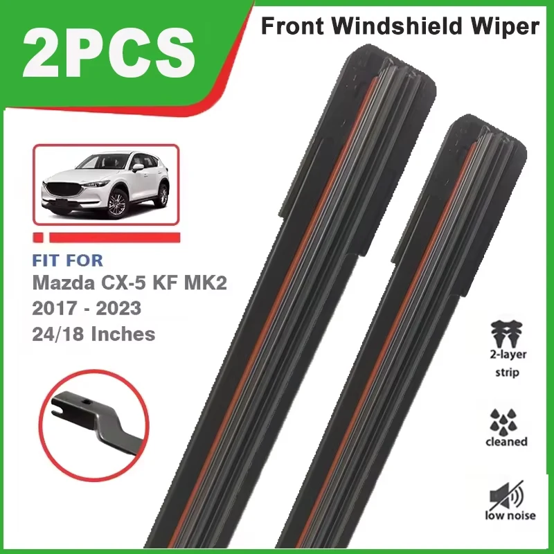 24"+18" Double Rubber Front Wiper Blades, Windscreen Windshield Replacement Parts For Mazda CX5 CX-5 CX 5 KF MK2 2017-2023 2018
24"+18" Double Rubber Front Wiper Blades, Windscreen Windshield Replacement Parts For Mazda CX5 CX-5 CX 5 KF MK2 2017-2023 2018