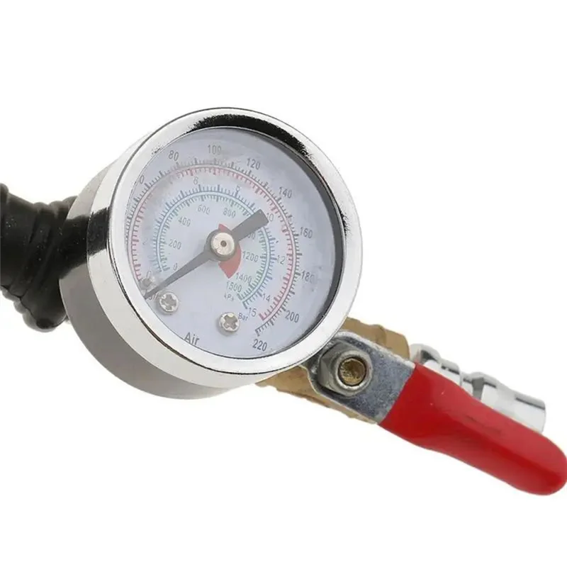 N26R-220PSI Air Tyre Pressure Inflator Gauge Valved Compressor For Car Van Bike Tire Maximum Pressure 220PSI Rubber Handle
N26R-220PSI Air Tyre Pressure Inflator Gauge Valved Compressor For Car Van Bike Tire Maximum Pressure 220PSI Rubber Handle