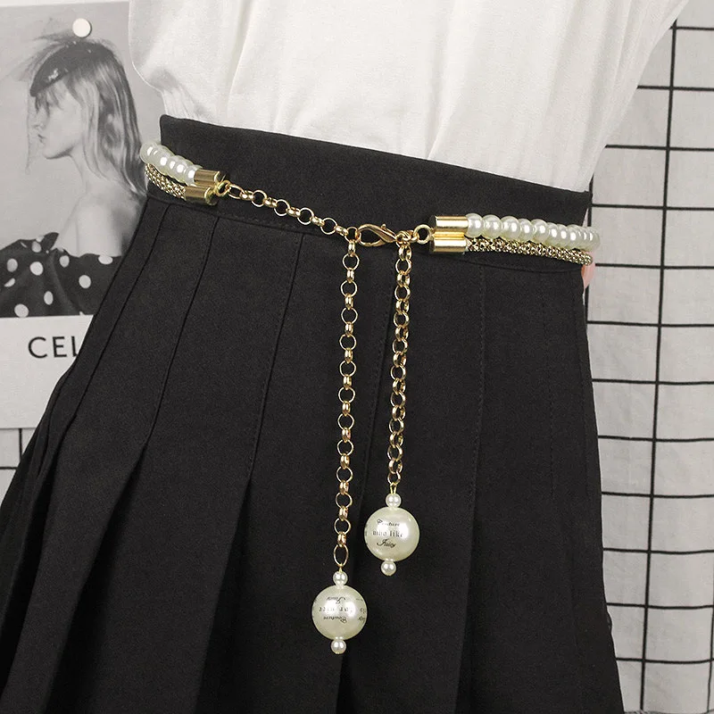 2022 Fashion Women's Pearl Waist Belt Luxury Designer Metal Waist Chain for Dress Decorative Clothess Accessories
2022 Fashion Women's Pearl Waist Belt Luxury Designer Metal Waist Chain for Dress Decorative Clothess Accessories