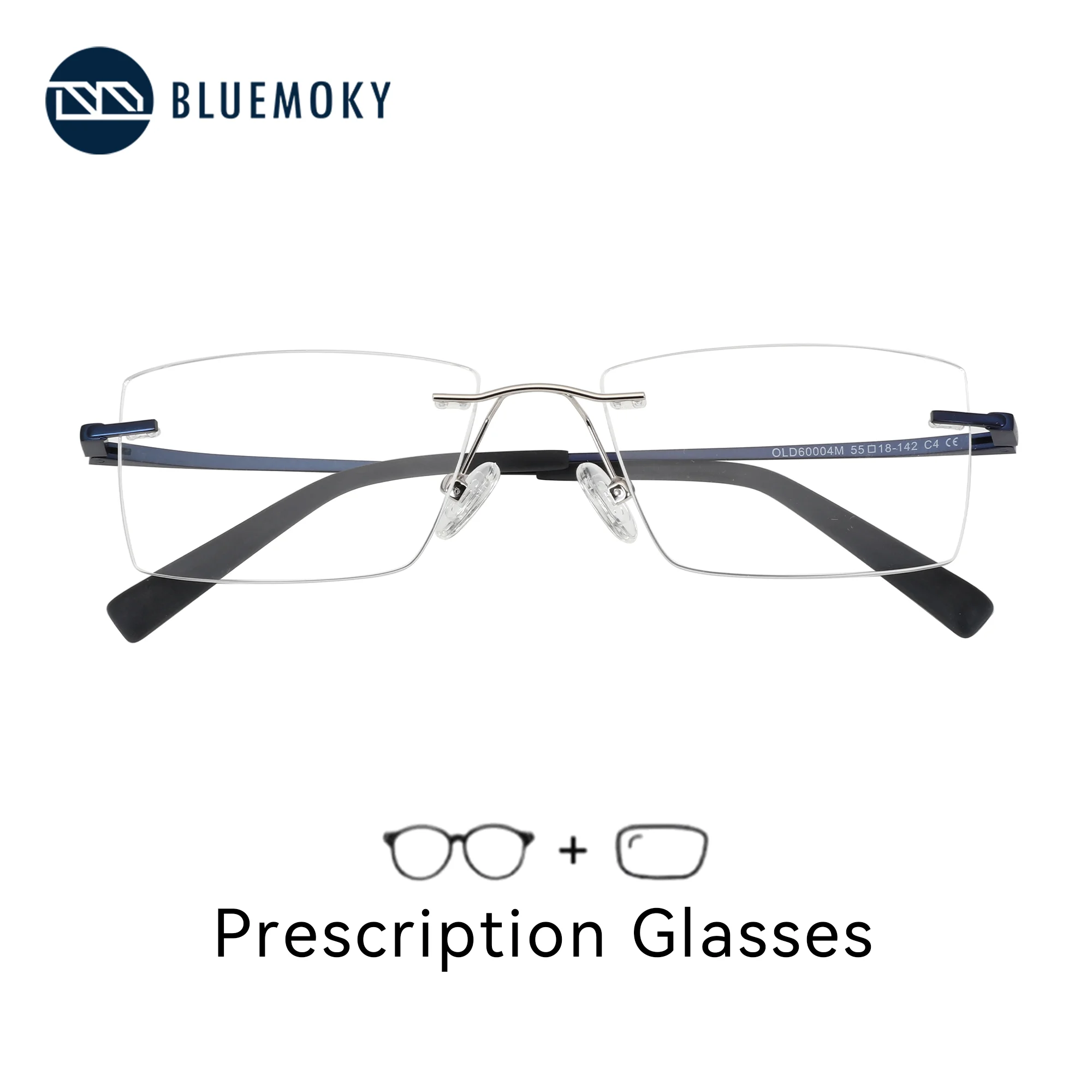 BLUEMOKY L Size Fashion Rimless Rectangle Prescription Glasses High-Quality Anti Blue Light Myopia Optical Eyeglasses for Men
BLUEMOKY L Size Fashion Rimless Rectangle Prescription Glasses High-Quality Anti Blue Light Myopia Optical Eyeglasses for Men
