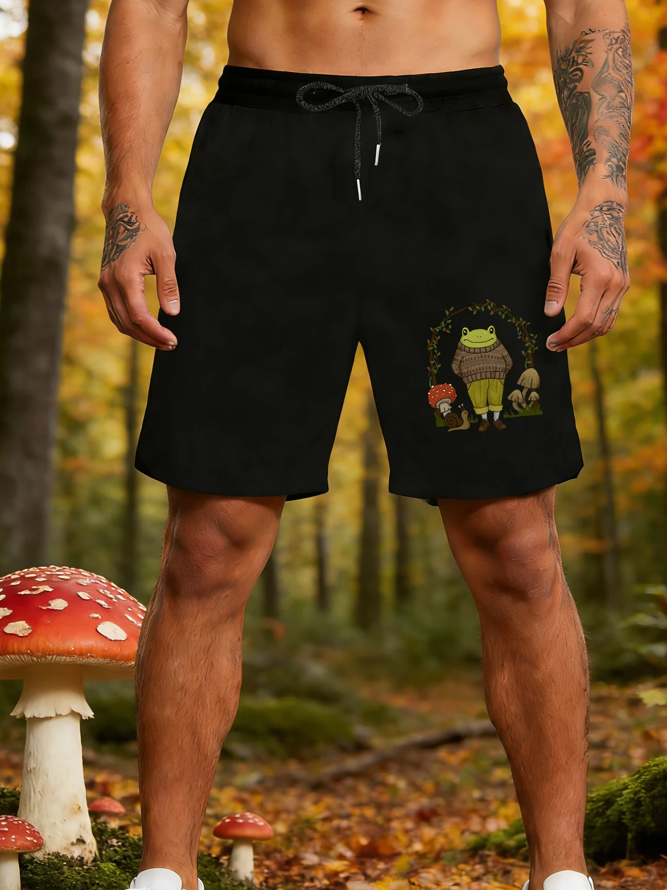 Vintage Frog Mushroom Printed Men'S Gym Shorts Pocket Summer Pant Loose Casual Short Pants Wide Leg Elasticity Swimming Trunks
Vintage Frog Mushroom Printed Men'S Gym Shorts Pocket Summer Pant Loose Casual Short Pants Wide Leg Elasticity Swimming Trunks