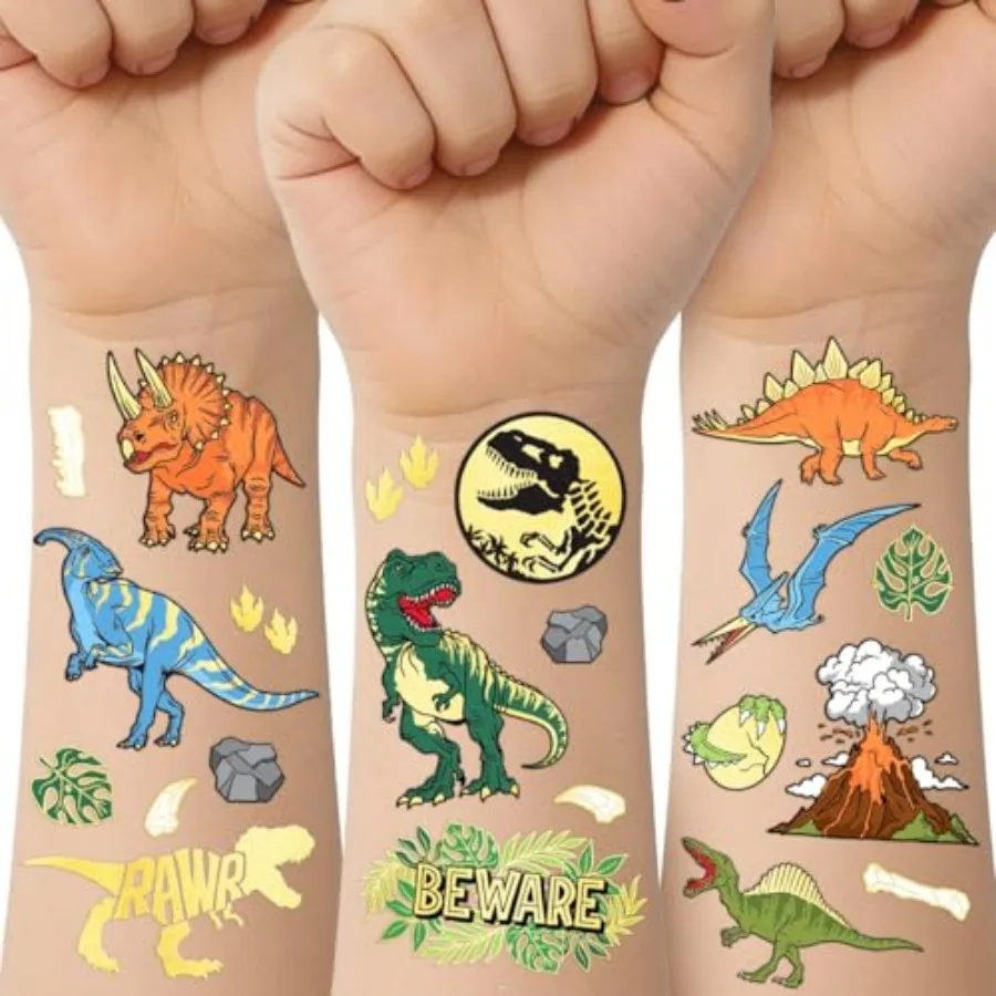 , Fetti Disaur Temporary Tattoos - Gold Foil, 44 pcs ssic Birtday Party Supplies, Di Party Fr, T-Rex Fossil rations
, Fetti Disaur Temporary Tattoos - Gold Foil, 44 pcs ssic Birtday Party Supplies, Di Party Fr, T-Rex Fossil rations