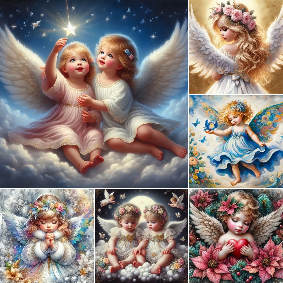DIY Diamond Painting Full Square Round Drill Mosaic Little Angels Sit On The Clouds Of Heaven Diamond Art Handicraft Home Decor
DIY Diamond Painting Full Square Round Drill Mosaic Little Angels Sit On The Clouds Of Heaven Diamond Art Handicraft Home Decor