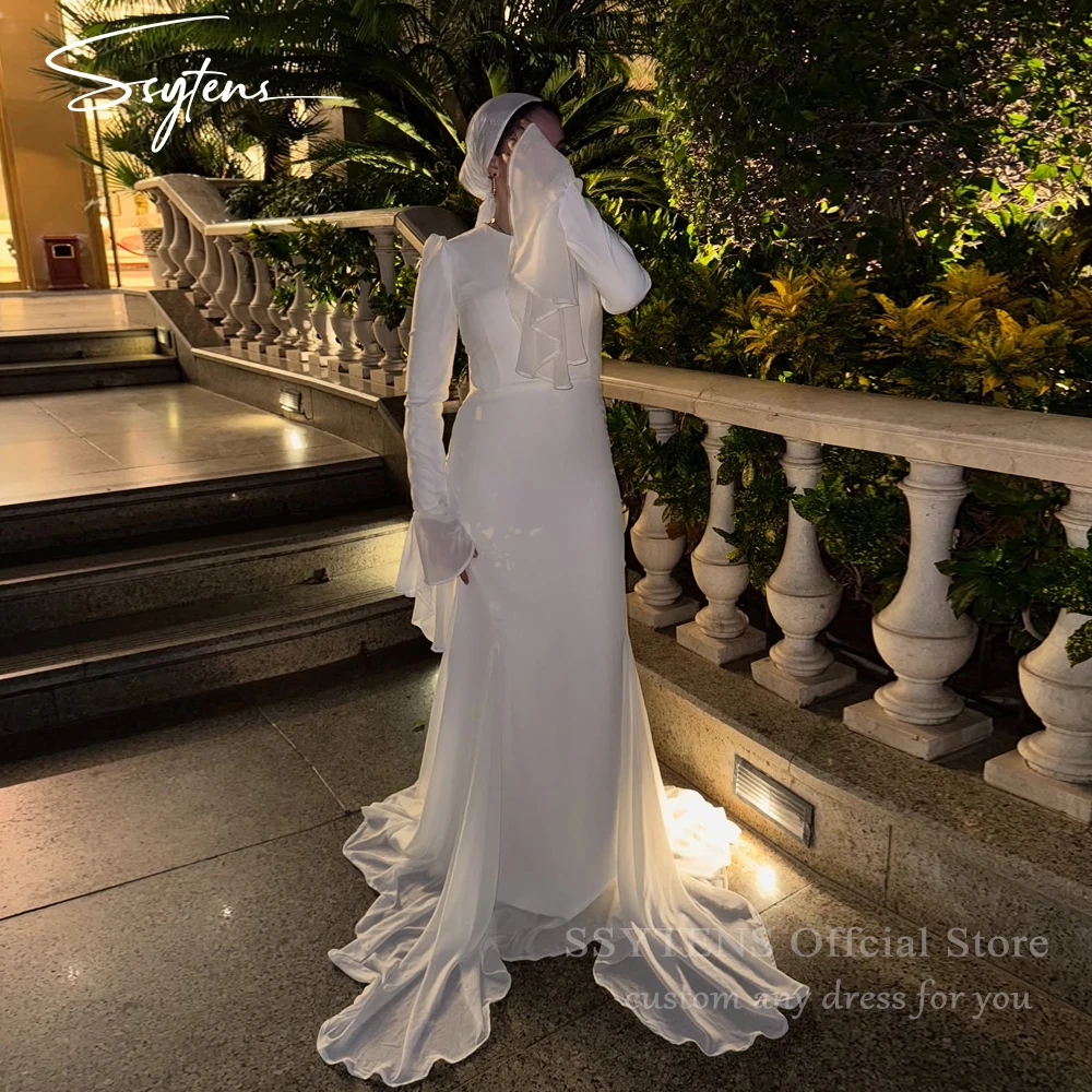 SSYTENS Modest Ivory Chiffon Wedding Dresses O-Neck Dubai Long Sleeve Bride Dress Saudi Plus Size Mermaid Bridal Gown Customized
SSYTENS Modest Ivory Chiffon Wedding Dresses O-Neck Dubai Long Sleeve Bride Dress Saudi Plus Size Mermaid Bridal Gown Customized