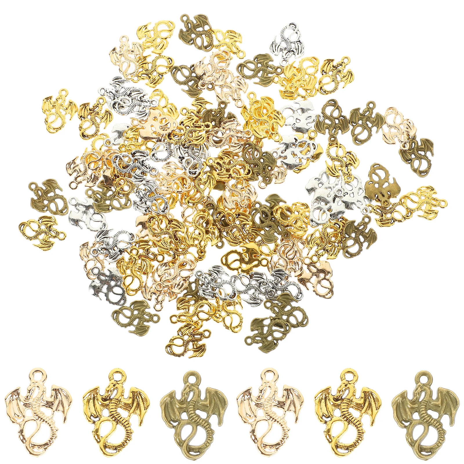 100 Pcs Vintage Alloy Pendant Cartoon Dragon Shaped Necklace Cute Charms for Jewelry Making 
100 Pcs Vintage Alloy Pendant Cartoon Dragon Shaped Necklace Cute Charms for Jewelry Making