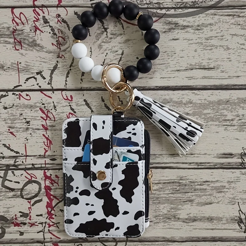Silicone Beaded Bracelet Wristlet Keychain With PU Leather Wallet Card Holder Retro Bangle Key Chain Bag Charm Phone Lanyard Wom
Silicone Beaded Bracelet Wristlet Keychain With PU Leather Wallet Card Holder Retro Bangle Key Chain Bag Charm Phone Lanyard Wom