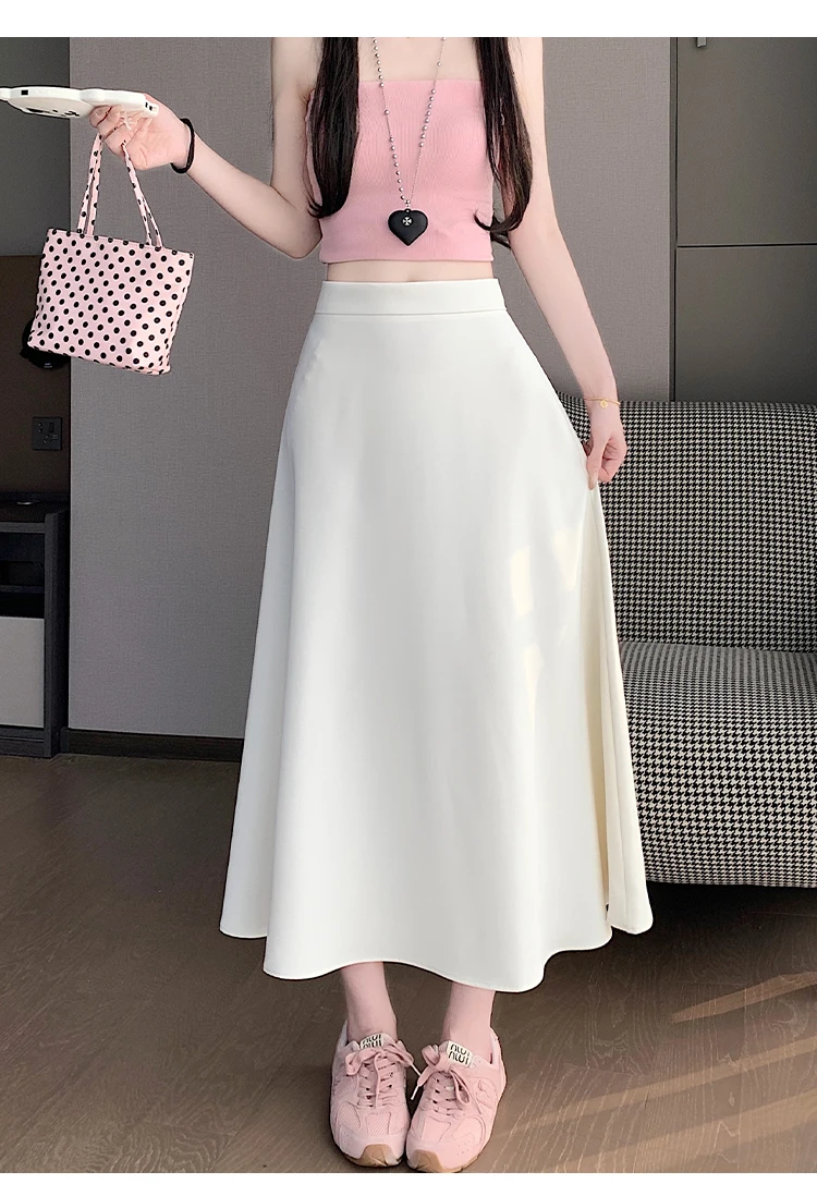Summer plus size clothing, casual high waisted pleated slim fit A-line long skirt, Korean fashion streetwear, office ladies
Summer plus size clothing, casual high waisted pleated slim fit A-line long skirt, Korean fashion streetwear, office ladies