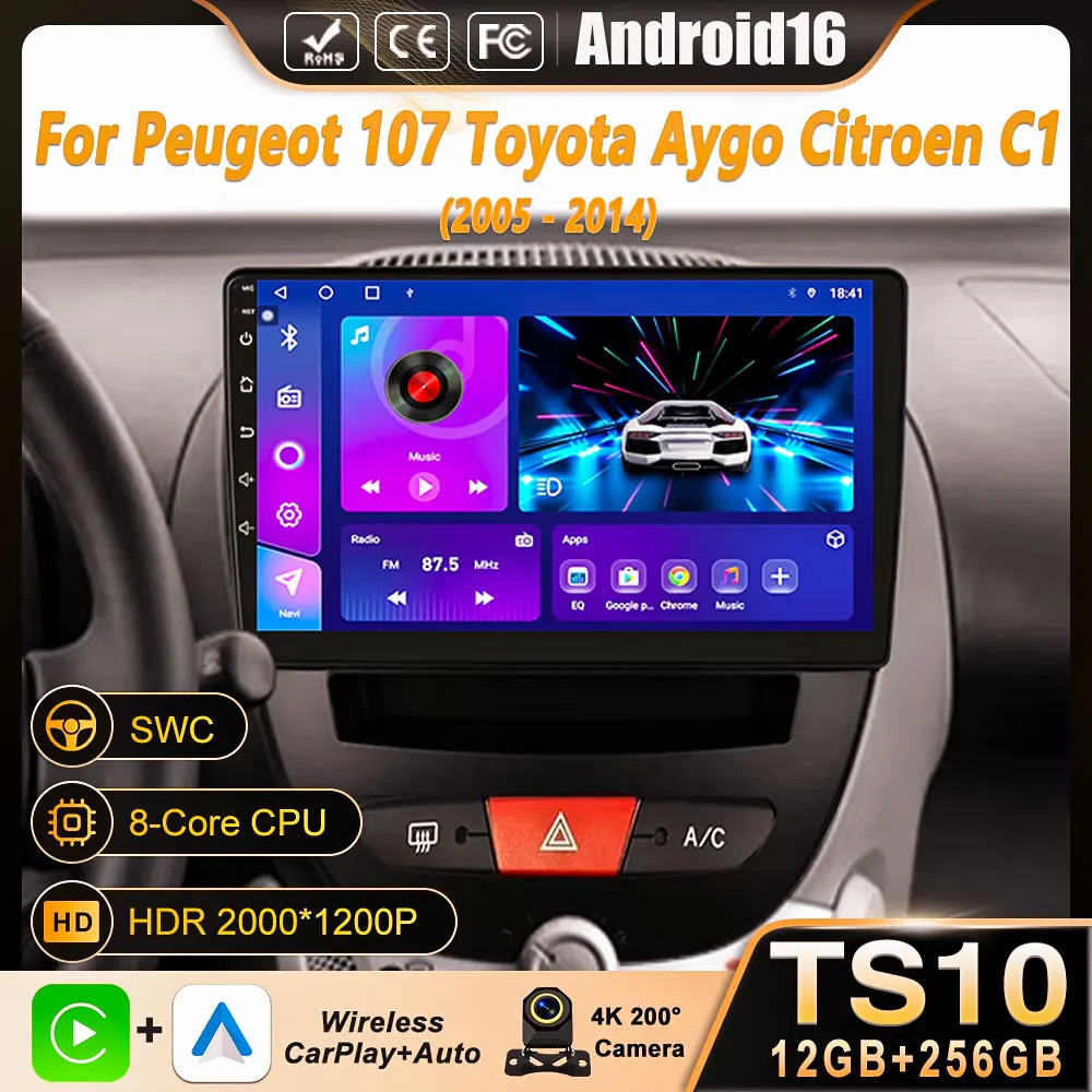 Car Android 16 For Peugeot 107 Toyota Aygo Citroen C1 2005-2014 Auto Navigation Player Multimedia Auto Carplay Stereo No 2Din
Car Android 16 For Peugeot 107 Toyota Aygo Citroen C1 2005-2014 Auto Navigation Player Multimedia Auto Carplay Stereo No 2Din