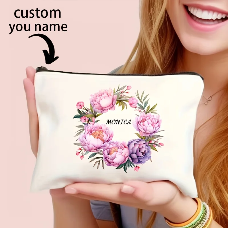 Custom Name/Text & Initials Vintage Floral Makeup Bag - Color Cosmetic with Stitched Flower, Custom Gift Suitable for Women
Custom Name/Text & Initials Vintage Floral Makeup Bag - Color Cosmetic with Stitched Flower, Custom Gift Suitable for Women