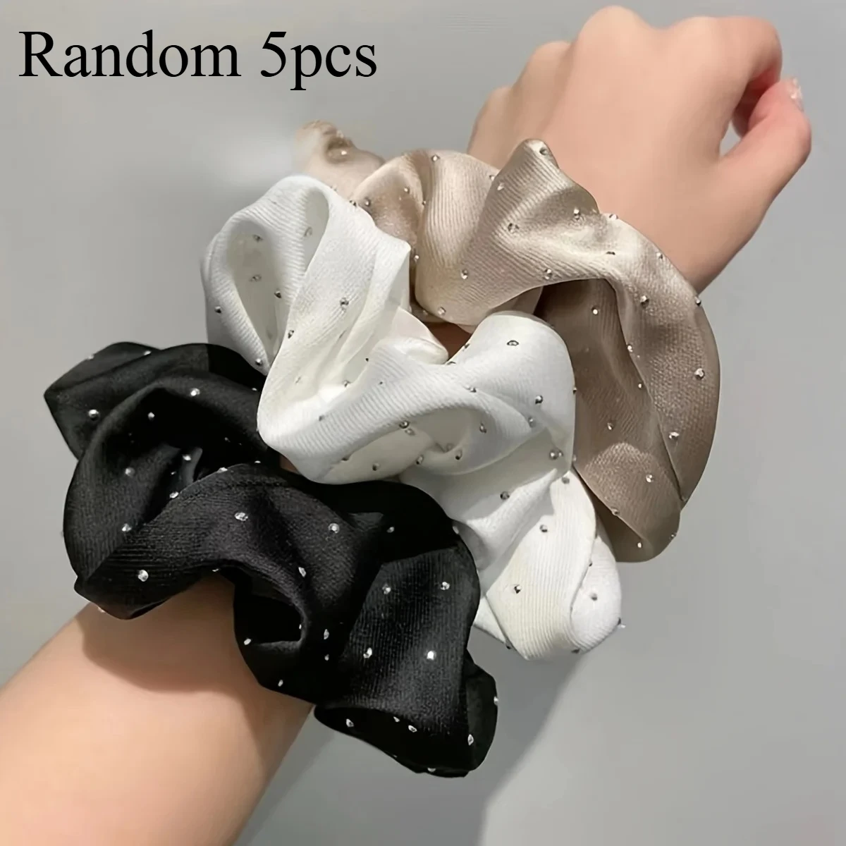 5PCS Satin Scrunchies With Rhinestones Decor - Soft And Comfortable Hair Ties For Ponytail And Hair Accessories
5PCS Satin Scrunchies With Rhinestones Decor - Soft And Comfortable Hair Ties For Ponytail And Hair Accessories