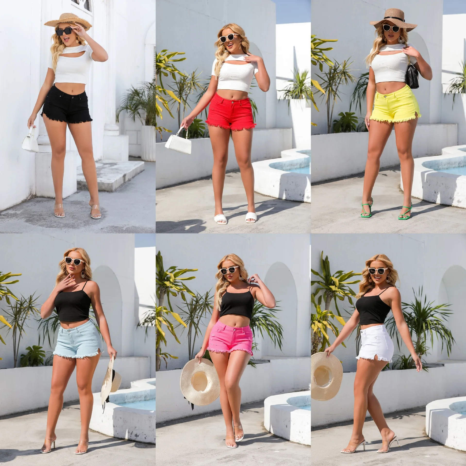 Comfortable Shorts Washed Distressed High-Waist Denim Shorts Retro Solid Frayed Jean Shorts Summer Loose Raw-Hem Cutoffs
Comfortable Shorts Washed Distressed High-Waist Denim Shorts Retro Solid Frayed Jean Shorts Summer Loose Raw-Hem Cutoffs