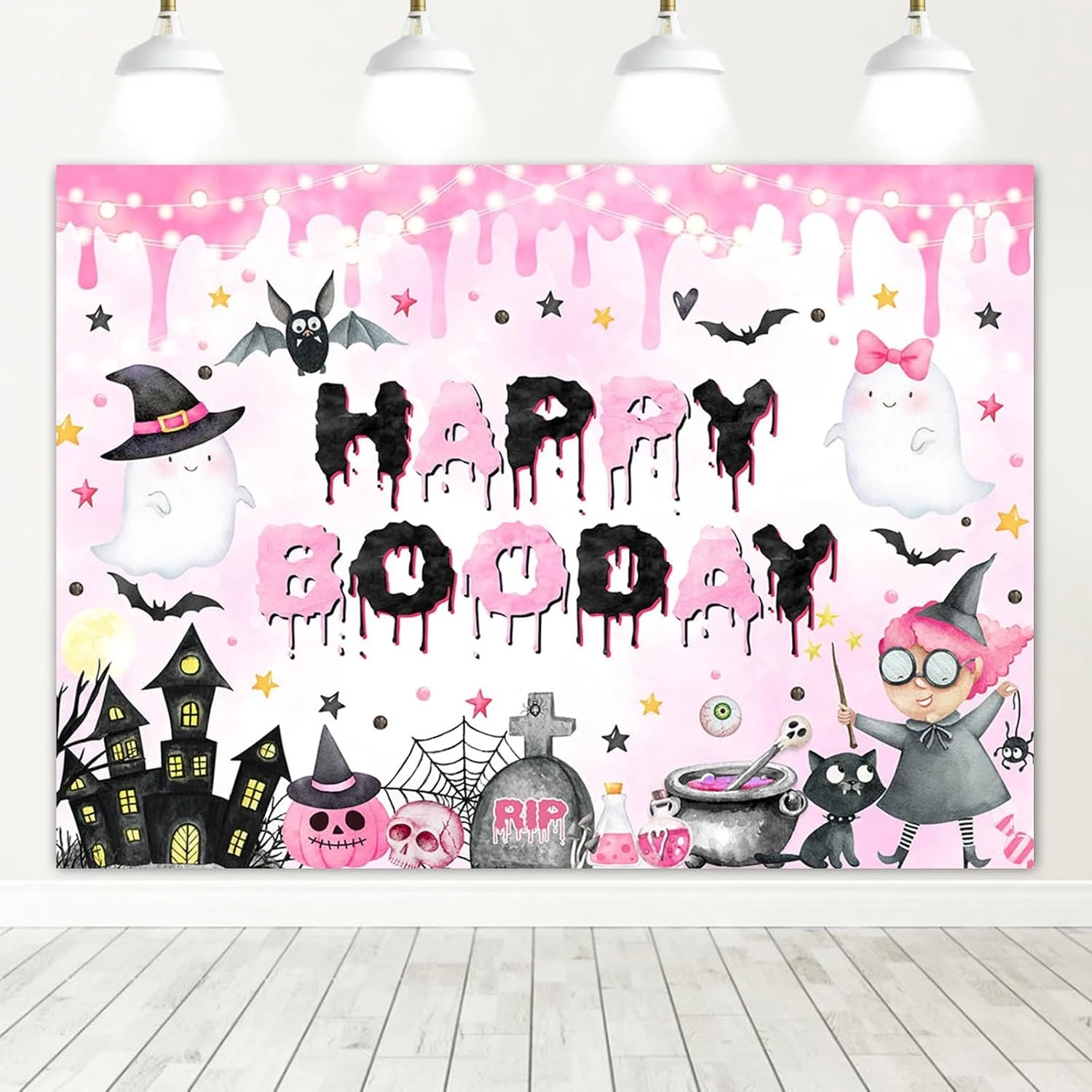 Happy BooDay Pink And Black Ghost Boo Spooky bat backdrops computer print halloween Photography Studio Backgrounds
Happy BooDay Pink And Black Ghost Boo Spooky bat backdrops computer print halloween Photography Studio Backgrounds