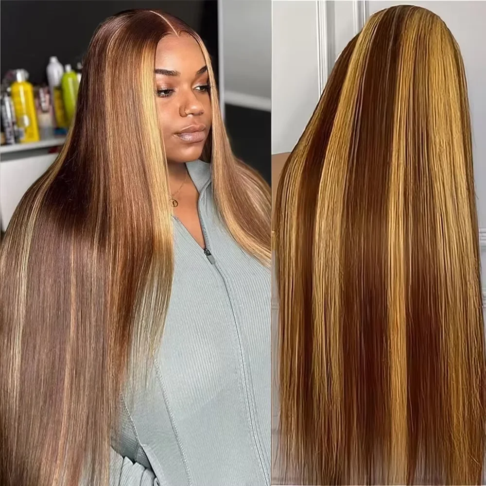220 Density 13x4 13x6 Transparent Lace Straight Hair 46Inch Lace Front Human Hair Prepared Wig Highlight Ombre Brown Blonde Wigs
220 Density 13x4 13x6 Transparent Lace Straight Hair 46Inch Lace Front Human Hair Prepared Wig Highlight Ombre Brown Blonde Wigs