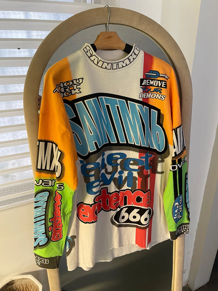 Футболка с длинным рукавом для мотогонок в стиле американского хип-хопа, свободного кроя, из дышащего хлопка, молодежная мода
Футболка с длинным рукавом для мотогонок в стиле американского хип-хопа, свободного кроя, из дышащего хлопка, молодежная мода