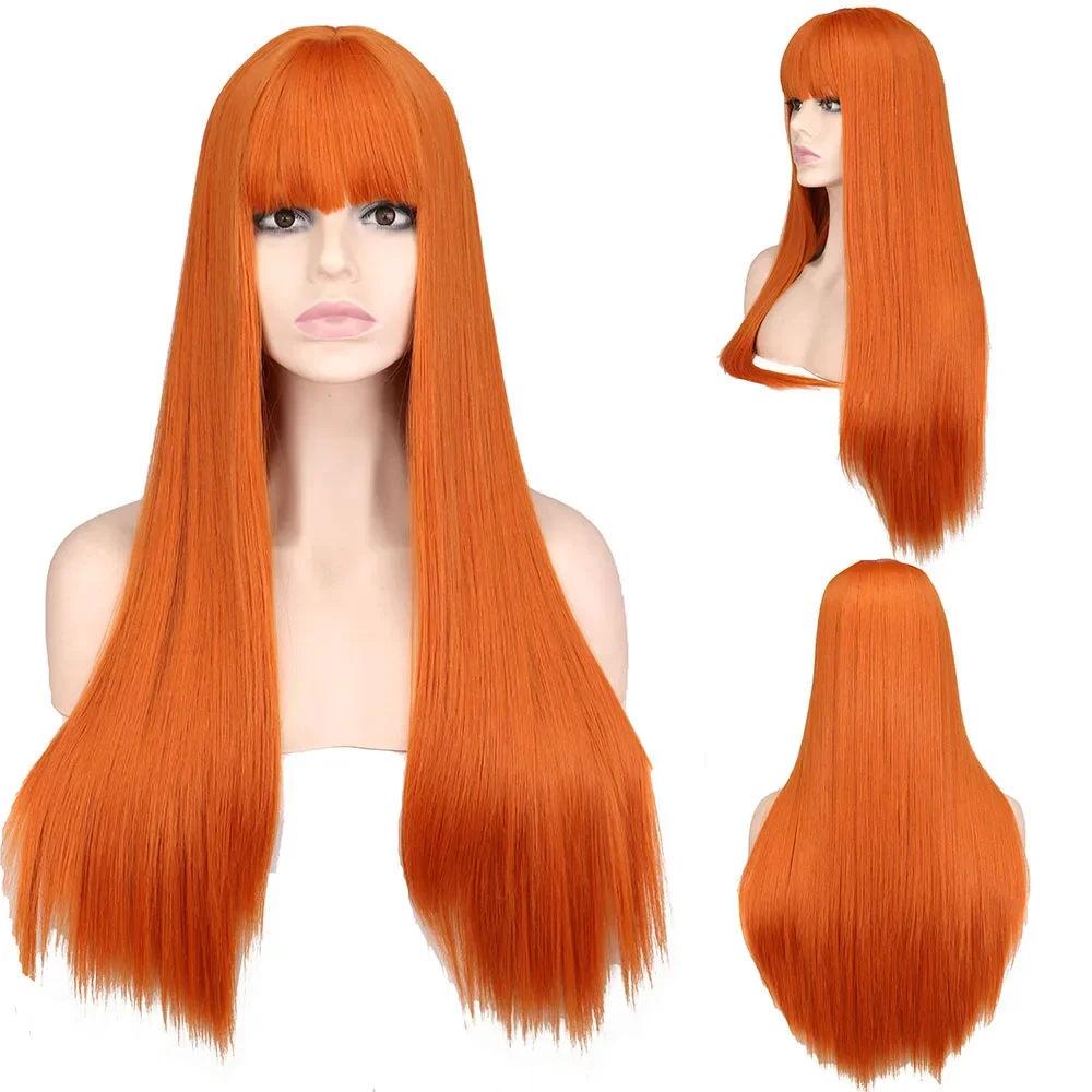 QQXCAIW Long Straight Cosplay Wig With Bangs Synthetic Hair For Women Wine Red Pink Black Heat Resistant Wigs
QQXCAIW Long Straight Cosplay Wig With Bangs Synthetic Hair For Women Wine Red Pink Black Heat Resistant Wigs
