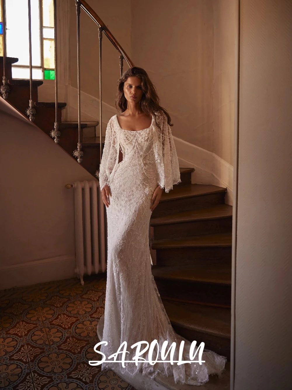 2-in-1 Detachable Cape Mermaid Wedding Dress Square Neck Full Beaded Sequin Lace Bridal Gown Elegant Sparkly Wear For Bride
2-in-1 Detachable Cape Mermaid Wedding Dress Square Neck Full Beaded Sequin Lace Bridal Gown Elegant Sparkly Wear For Bride